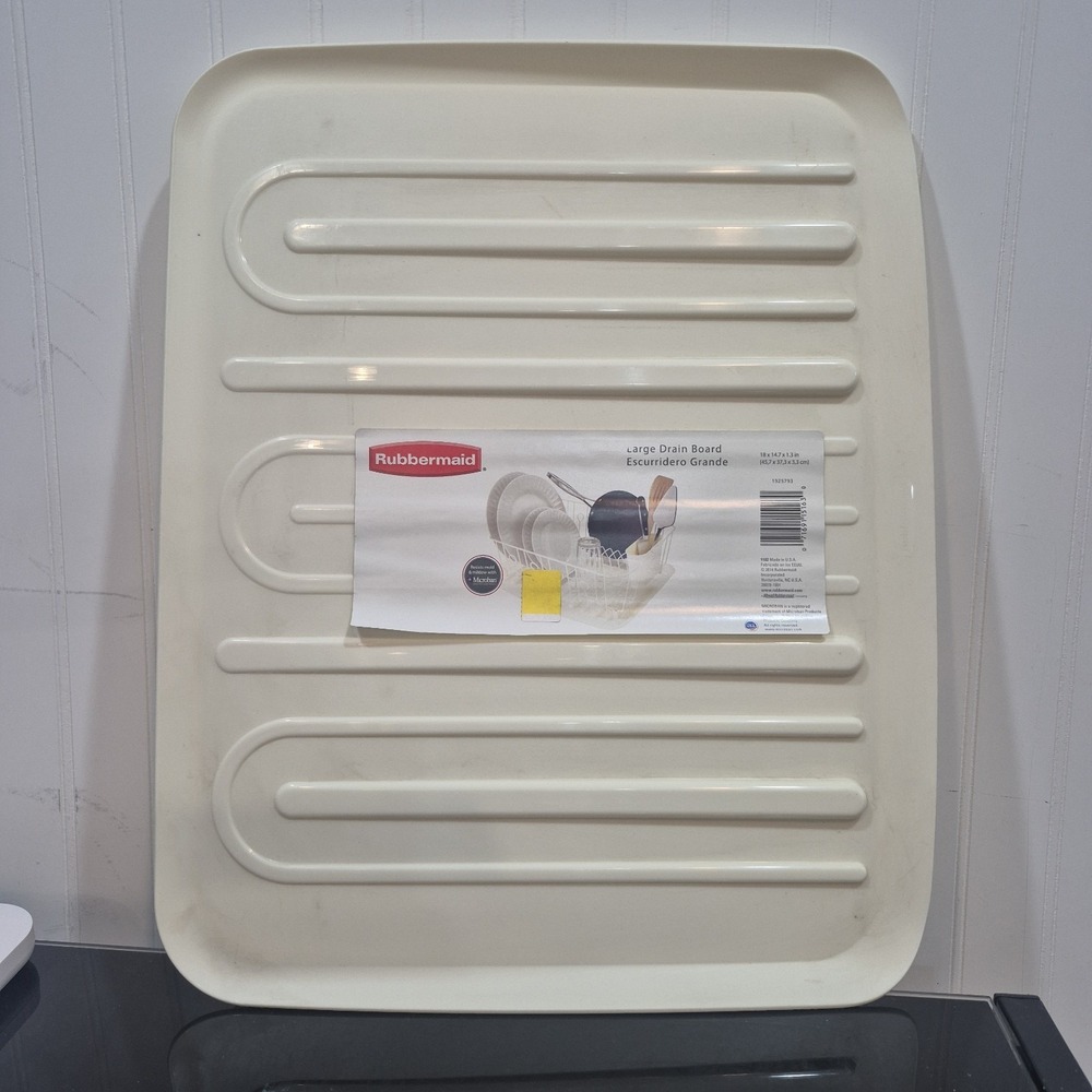 Rubbermaid Dish Drain-Away Tray #1182 Beige USA Large 18 X 14.7 Plastic NOS
